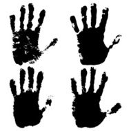 human hand prints vector set