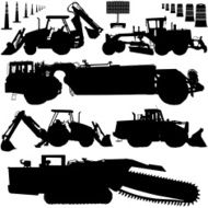 Construction Equipment Silhouette Set