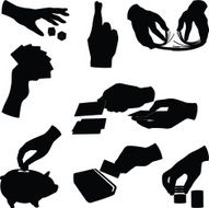 Hand silhouettes set
