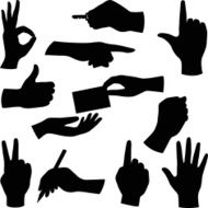 Hands silhouette collection
