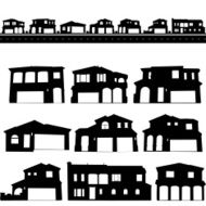 House Silhouette Set