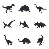 Dinosaurs icons set N2