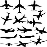 Airplane silhouette collection