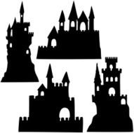 Sand Castle Silhouettes