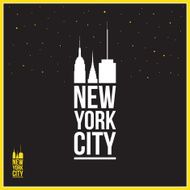 New York City sign typographic design silhouettes of skyscrapers
