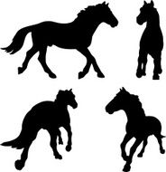 Horse silhouette (4 angles)