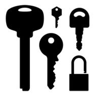 Stock Illustration set of keys lock