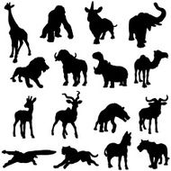 African animals silhouette collection N4