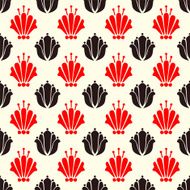 Seamless pattern with silhouettes lotus flowers N5