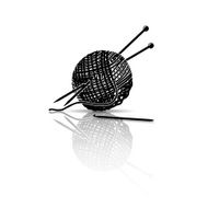 silhouette skein of yarn with knitting needles and crochet