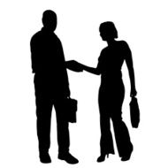 Vector silhouette of businesspeople N3