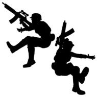 Silhouette soldier Jump!