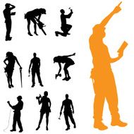 Vector Silhouette Of People N467