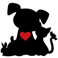 Puppy Kitten Silhouette