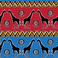 Ethnic tribal Seamless Pattern with giraffe