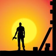 Vector silhouette of a man N311