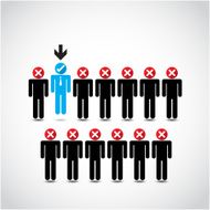 Boss choosing the perfect businessman for job