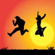 Vector silhouette of couple N195