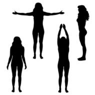 Vector silhouette of woman N116