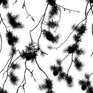 Black and white pine seamless vector background