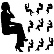Vector silhouette of woman N117