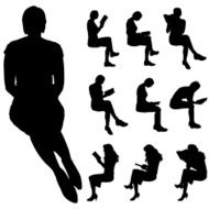 Vector silhouette of woman N118