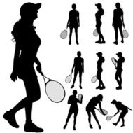Vector silhouette of the woman N36