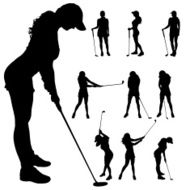 Vector silhouette of the woman N37