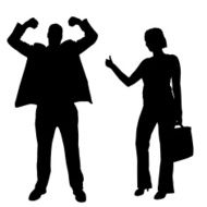 Vector silhouettes of business people N58