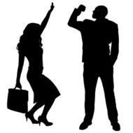Vector silhouettes of business people N59