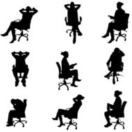 Vector silhouettes of people N125