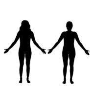 Vector silhouette of a woman N1160