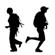 Vector silhouette of woman N119