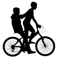 Silhouette of a cyclist male N2
