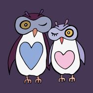 Two cute decorative owls