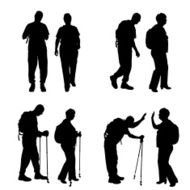 Vector silhouette of old people N50