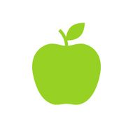 Apple icon modern minimal flat design style Vector illustration silhouette
