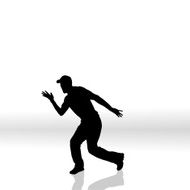 Vector silhouette of man N49