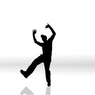 Vector silhouette of man N51