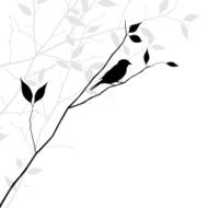 vector bird on branch illustration