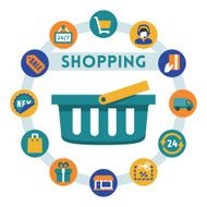 Shopping related vector infographic flat style N2