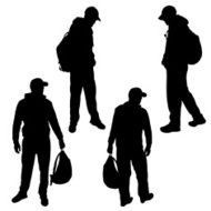 Vector silhouette of a man N314