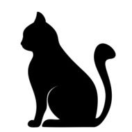 Black silhouette of cat Vector illustration