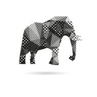 Elephant abstract isolated on a white backgrounds vector illustration