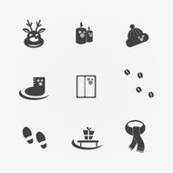 Christmas icons black sign N2