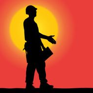 Vector silhouette of a worker