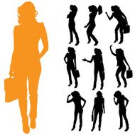 Vector silhouette of businesswoman N61