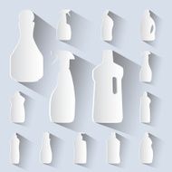 paper like icon of household bottles