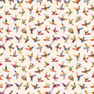 Spring birds seamless pattern