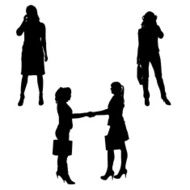 Vector silhouette of businesswoman N63
